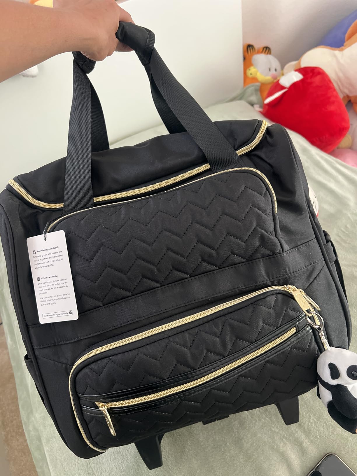 MATEIN Rolling Laptop Bag for Women, 15.6 Inch Teacher Tote Bag with Wheels | Detachable Cart, with Insulated Lunch Box, Computer Bag, Rolling Briefcase for Nurse Work Business Office customer photo 1