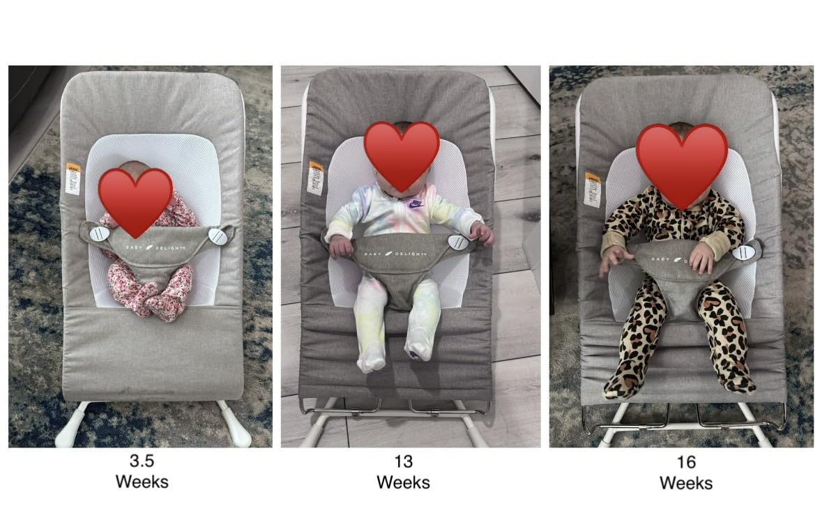Baby Delight Highland Baby Bouncer, Sage Tweed | For Infants 0 - 6 Months, 3-Position Recline, Adjustable 3-Point Harness, Secure Locking Mechanism, Folds Flat customer photo 2