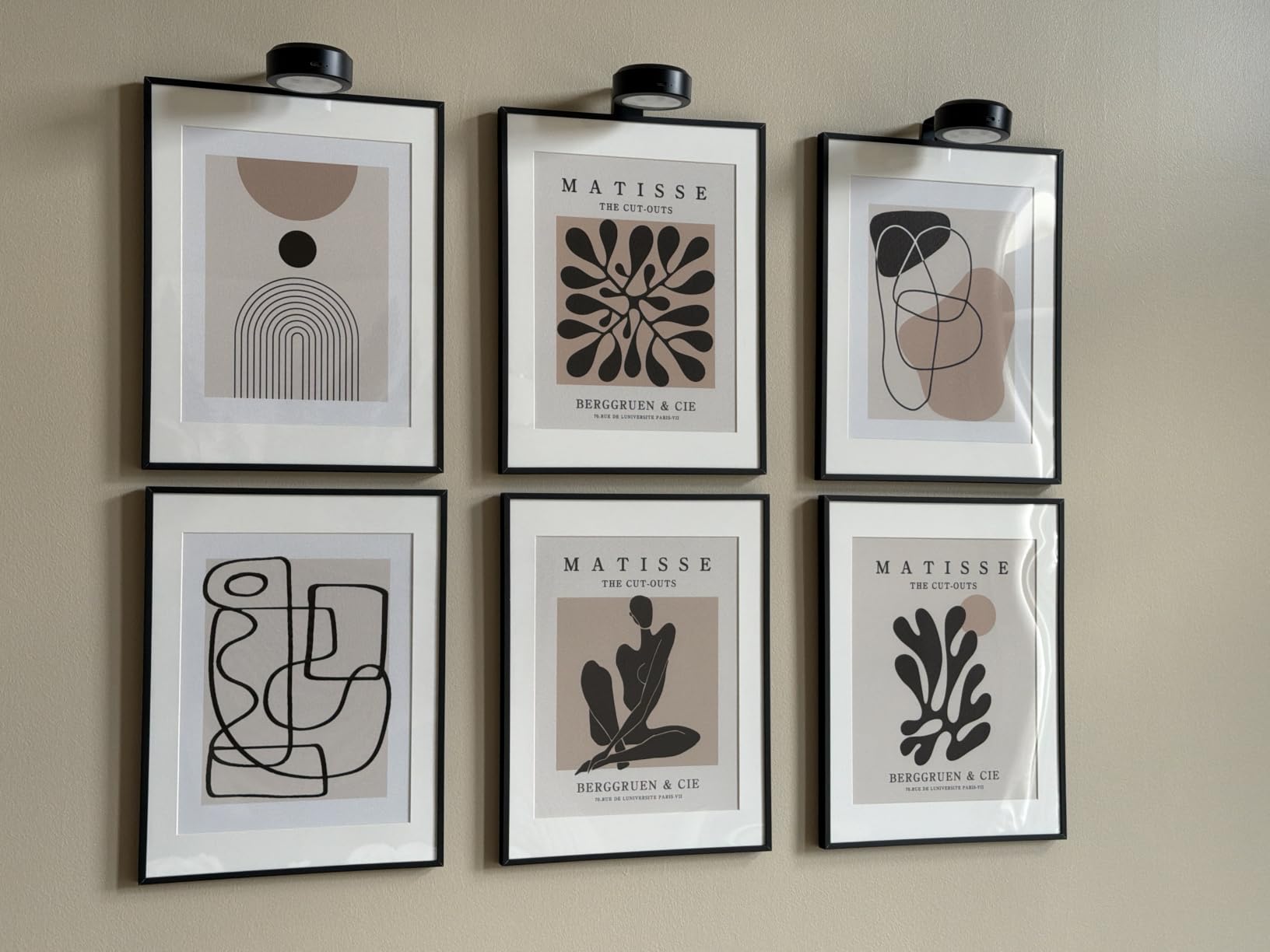 Framed Boho Black and White Abstract Wall Art, Set of 6 Modern Canvas Prints Paintings Artwork for Walls, Minimalist Geometric Pictures for Living Room Bedroom Office Bathroom Wall Decor 11x14 Inch customer photo 2