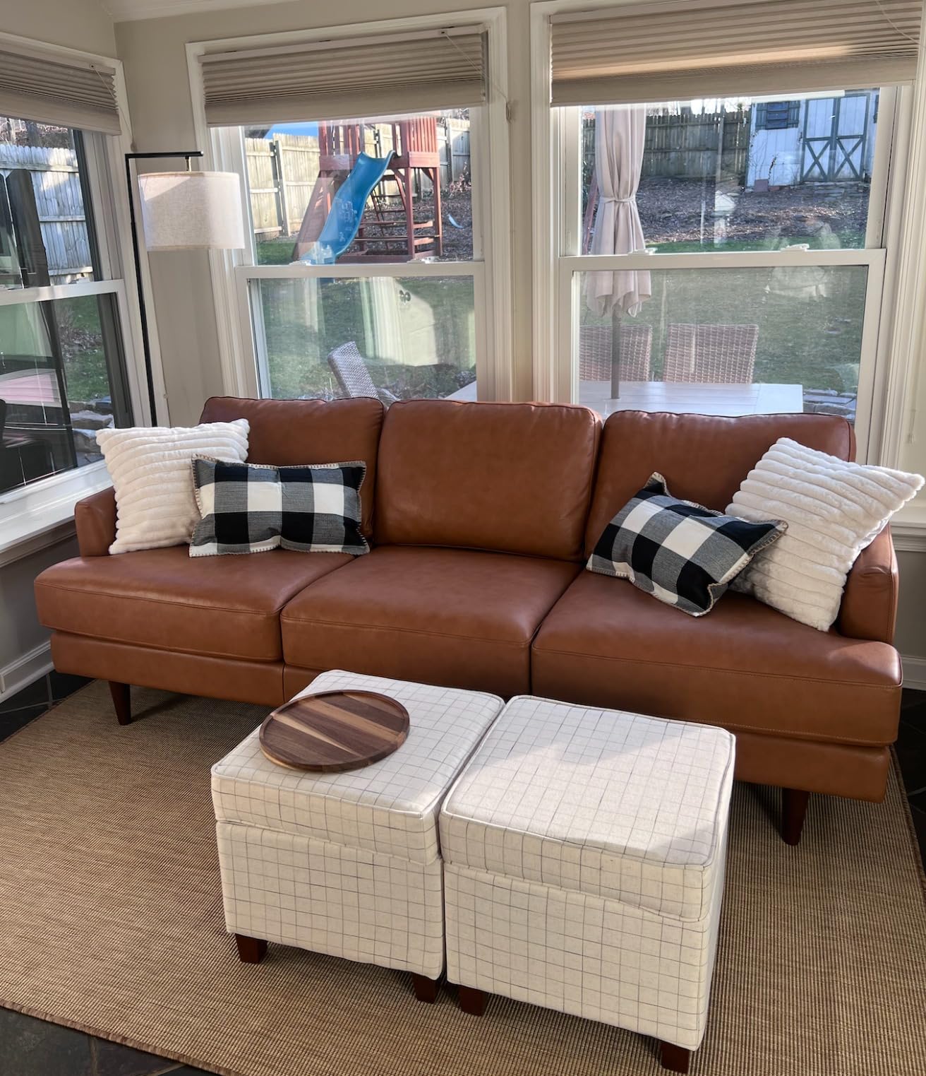 Valencia Graz Leather Wide Sofa 92