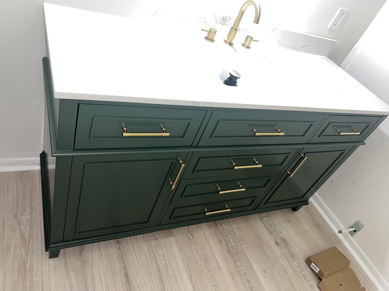 48 Inch Fully Assembled Bathroom Vanity with Sink, Green | Solid Wood, 0.78