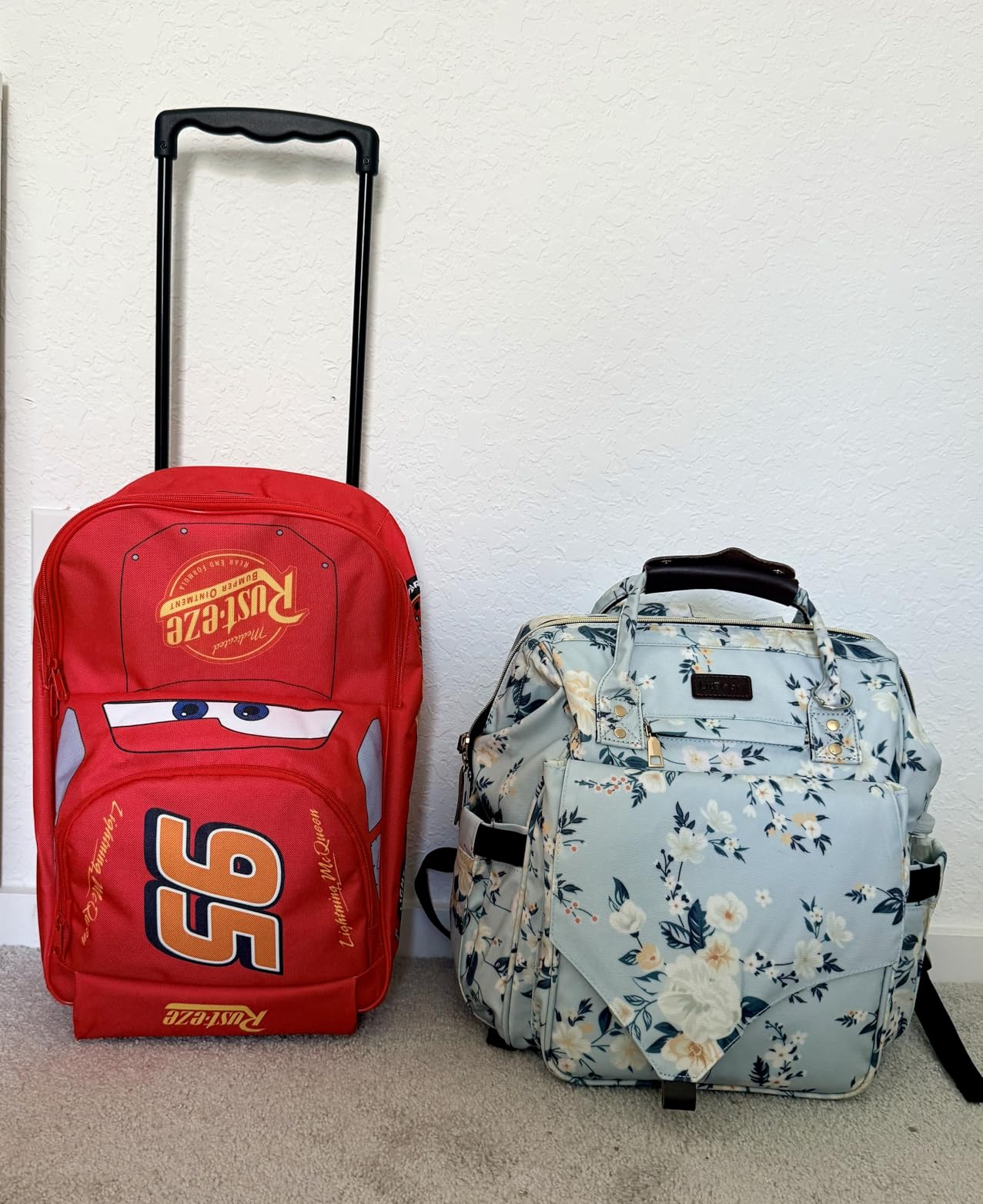 Disney Cars Lightning McQueen Carry-On Luggage with Wheels & Telescopic Handle for Kids 17