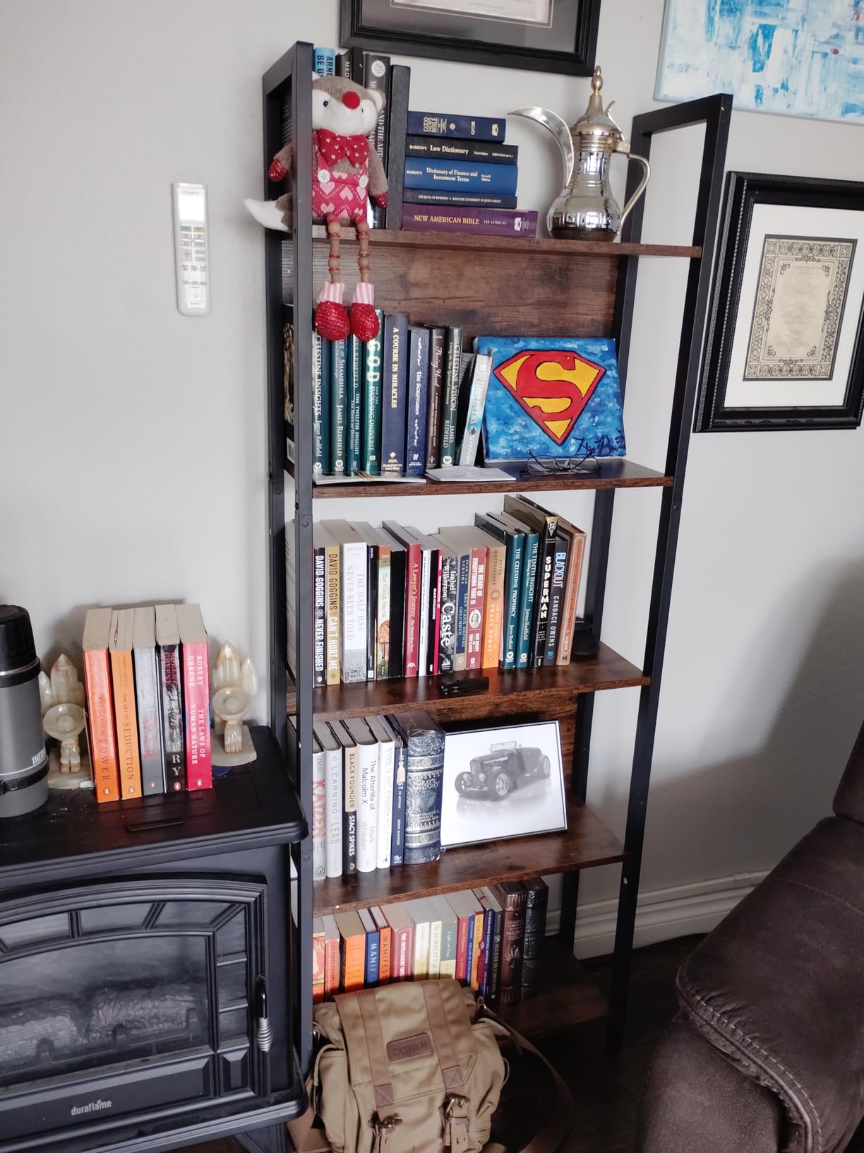 VASAGLE 6-Tier Bookshelf, Book Shelf, Industrial Bookcase, with Steel Frame, for Living Room, Home Office, Bedroom, 9.4 x 50.4 x 73.7 Inches, Rustic Brown and Ink Black ULLS151K01 customer photo 1