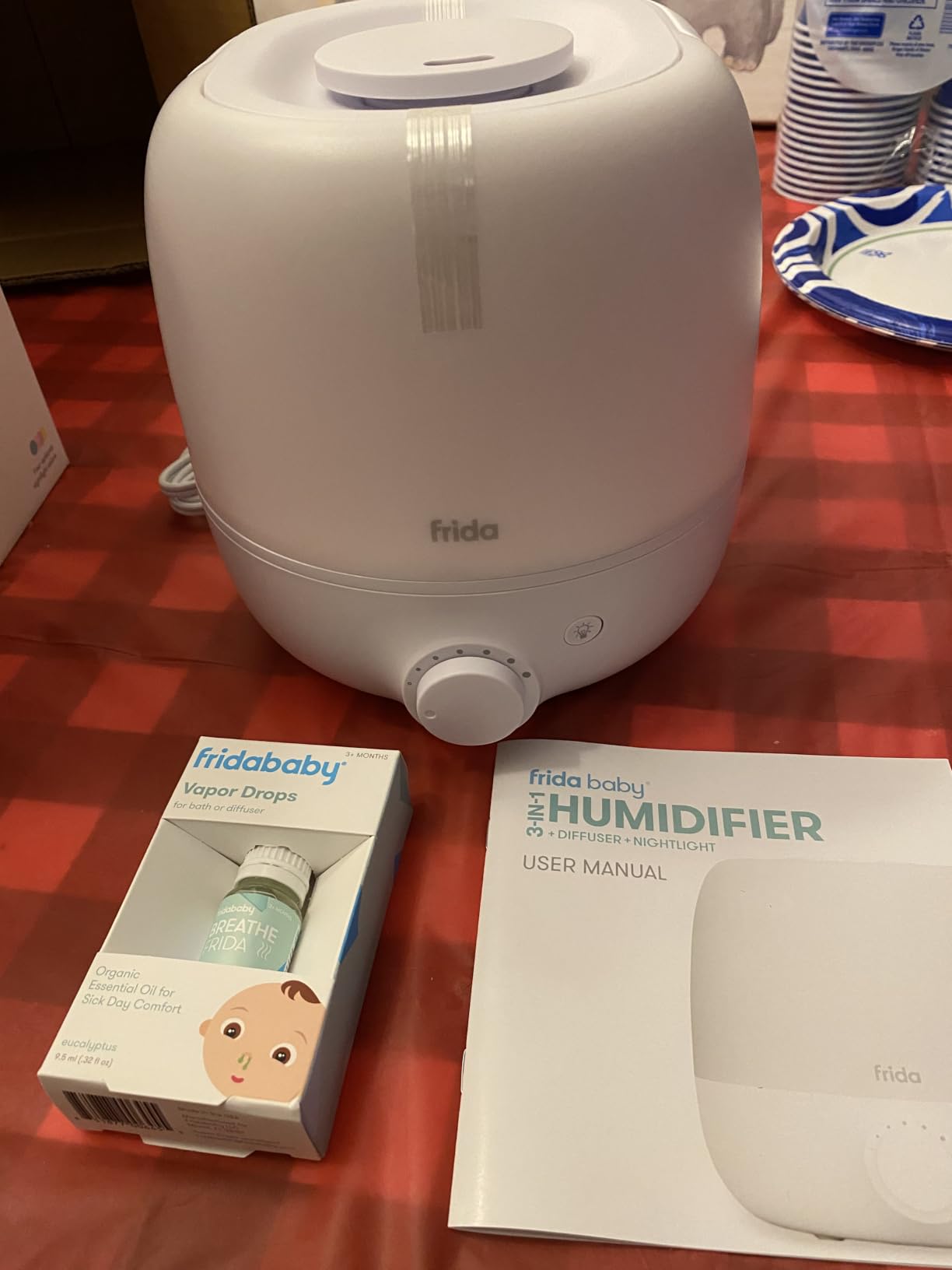Frida Baby 3-in-1 Cool Mist Humidifier for Large Rooms, Top Fill Humidifier for Bedroom, Allergy Relief, 60 Hour Runtime + Nightlight, Auto Shut-Off, Quiet, Carry Handle, Essential Oil Diffuser customer photo 2