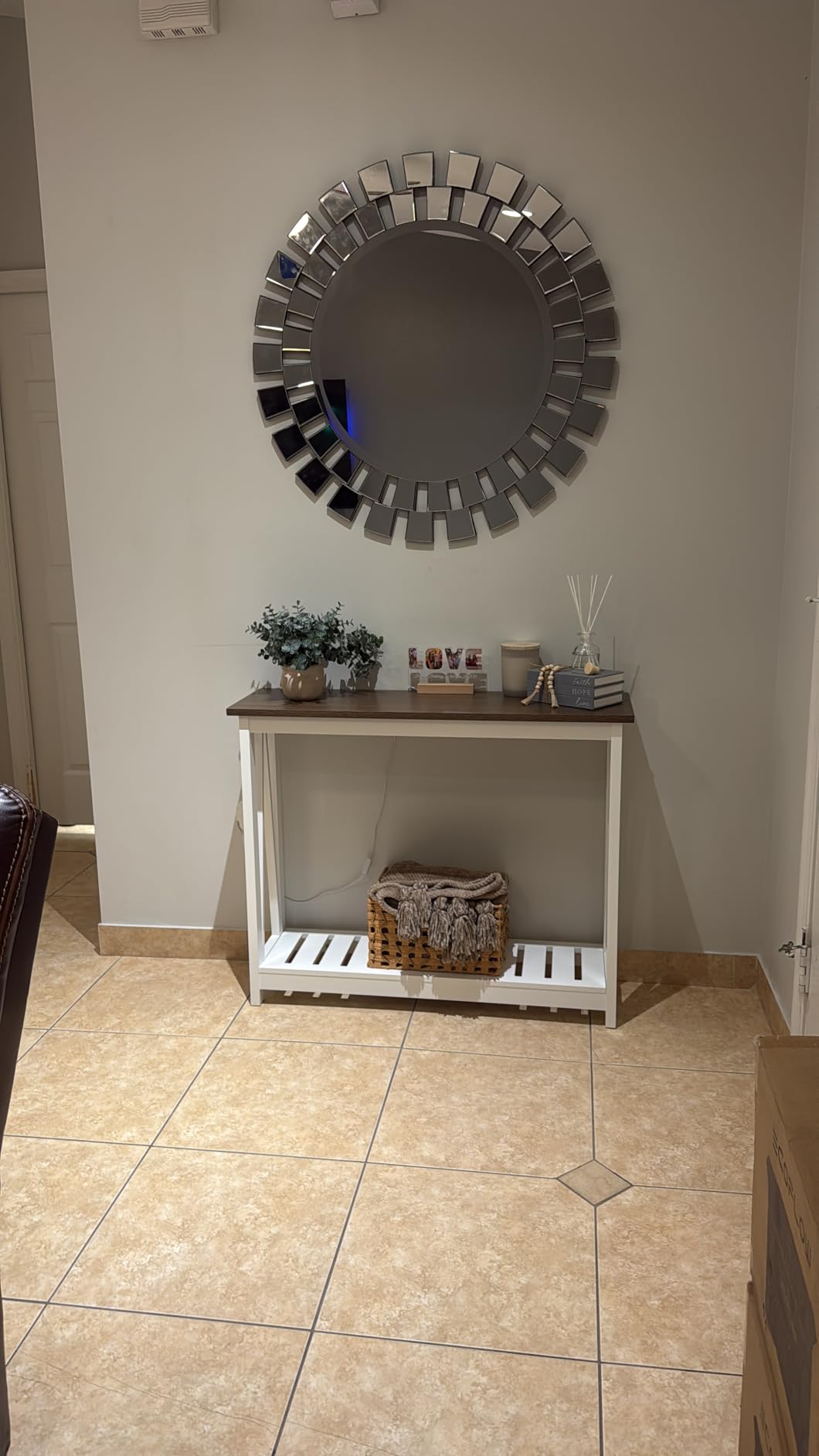 ChooChoo Farmhouse Console Table, Narrow Sofa Table for Entryway, 40 Inch | Rustic Entryway Table for Living Room, Hallway, Rustic Oak & Black customer photo 1