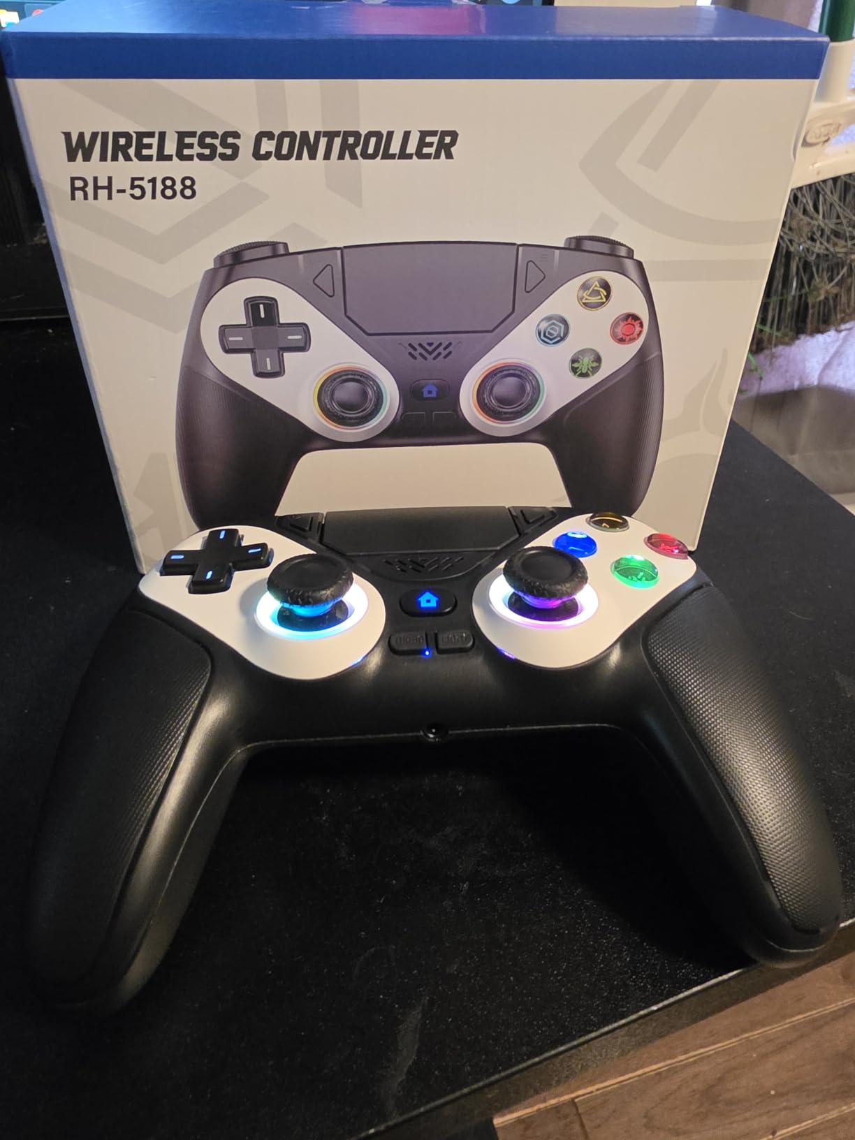 Gamrombo LED Wireless Controller for PS5, Compatible with PS5 Pro/Slim/PC, Dual Vibration, Macro/Turbo Function, 3.5mm Audio Jack, 6-Axis Motion Control Gamepad with Speaker customer photo 2