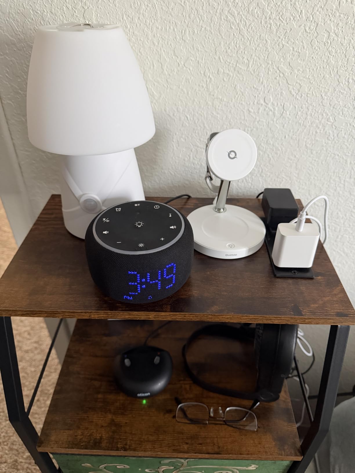 WLIVE Nightstand with Charging Station, Night Stand with LED Light, Tall 4 Drawer Dresser for Bedroom, 37