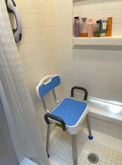 FULLOT Wide Shower Chair for Inside Shower, Stable Bracing Design, 400 lbs | Heavy Duty & Adjustable Shower Chair with Back & Arms for Elderly & Disabled, Shower Seat, Non-Slip Feet for Safety & Comfort customer photo 1