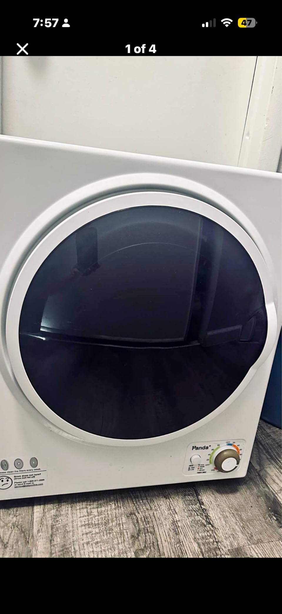 Panda Compact Dryer 13.2 lbs Load Volume 110V 1500W Portable Clothes Dryer 3.5 cu.ft. Stainless Steel Tub, 4 Drying Modes customer photo 1