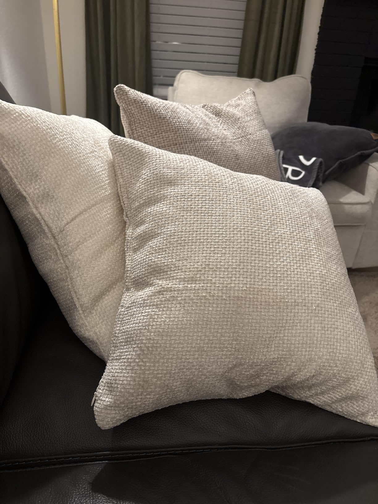 18x18 Pillow Inserts Set of 2, Soft Hypoallergenic Square Throw Pillow Inserts for Couch, Sofa - Oeko-TEX Certified Virgin Down Alternative Filling, Machine Washable customer photo 1