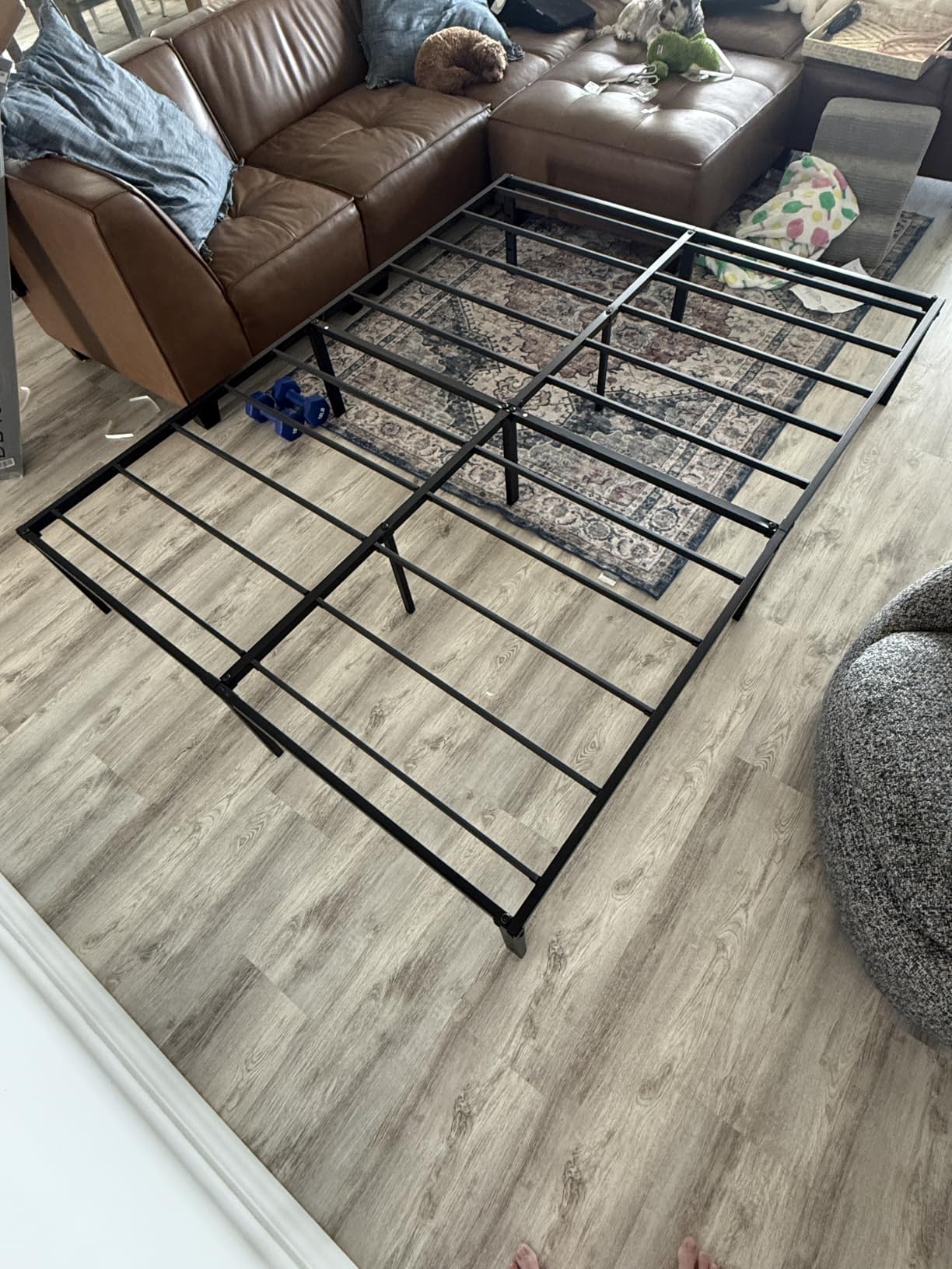 LUMUNANCE Metal Bed Frame Queen Size - 14 Inch Heavy-Duty Platform Bed Frame No Box Spring Needed, Easy Assembly, Noise-Free, Sturdy Mattress Foundation, Underbed Storage Space customer photo 1