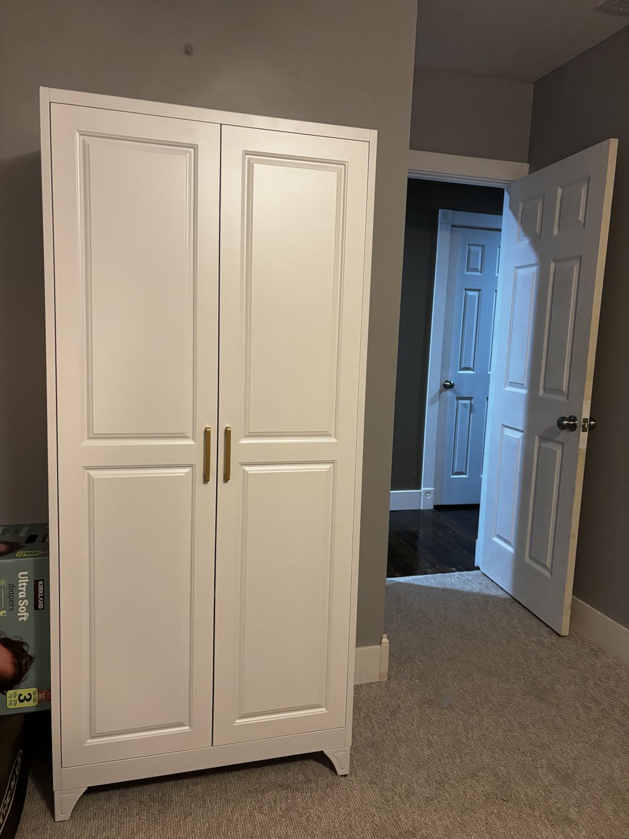 Polup Metal Armoire Wardrobe Closet with Doors and Shelves, 71
