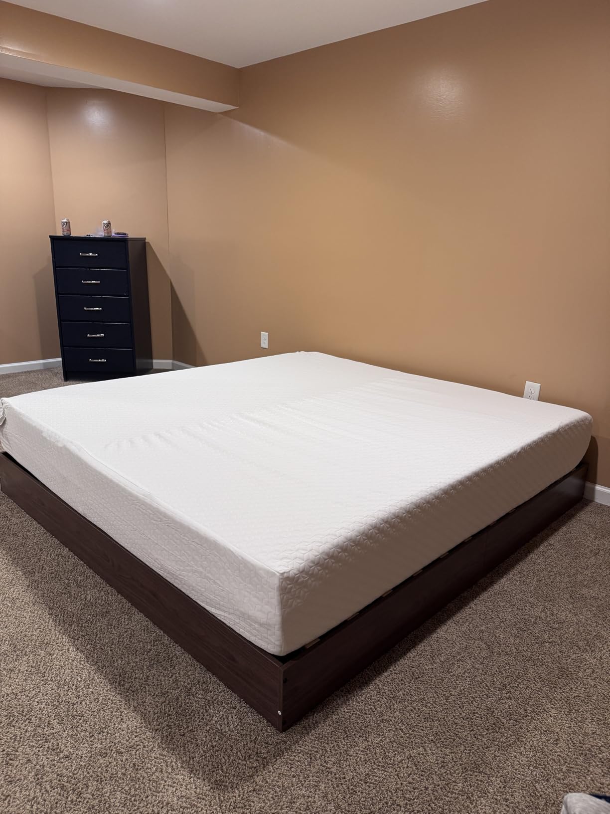 IDEALHOUSE Platform Bed Frame King Size, Wood Bed Frame No Headboard | Wooden Slat Support, No Box Spring Needed, Easy Assembly, Natural customer photo 1