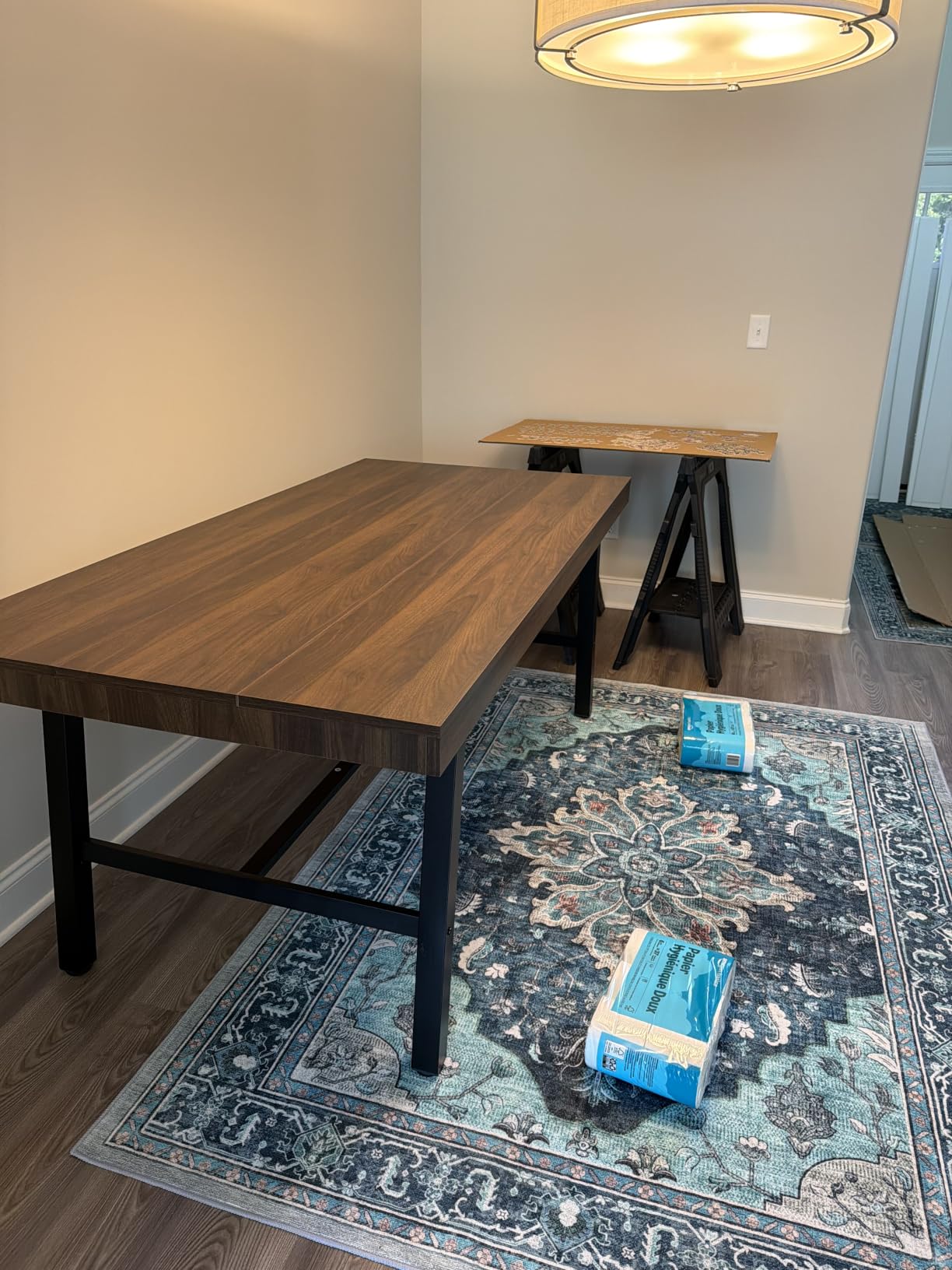 GarveeHome Industrial Dining Table for 6-8 People, 70.87