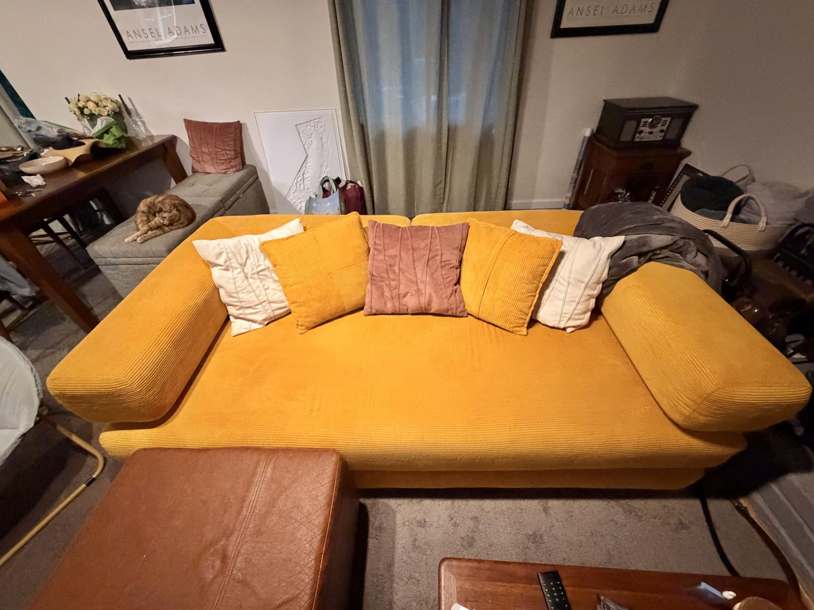 4-in-1 Folding Convertible Sofa Bed, 78 Inch Boneless Couch with Fixed-Shape Frame, Corduroy Loveseat Sleeper with Pull Out Bed, Floor Sofa Modular Futon Couch for Living Room Bedroom Lounge (Beige) customer photo 1