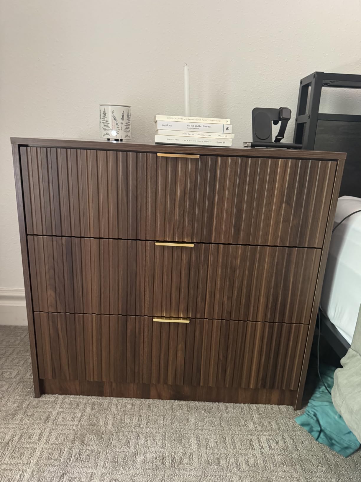 MAISONARIA 5 Drawer Dresser for Bedroom, Tall Dresser Chest of Drawers with Gold Handles, 32 Inch Wide Nightstand with for Bedroom, Living Rooms, Offices, and Entryways, Black customer photo 2