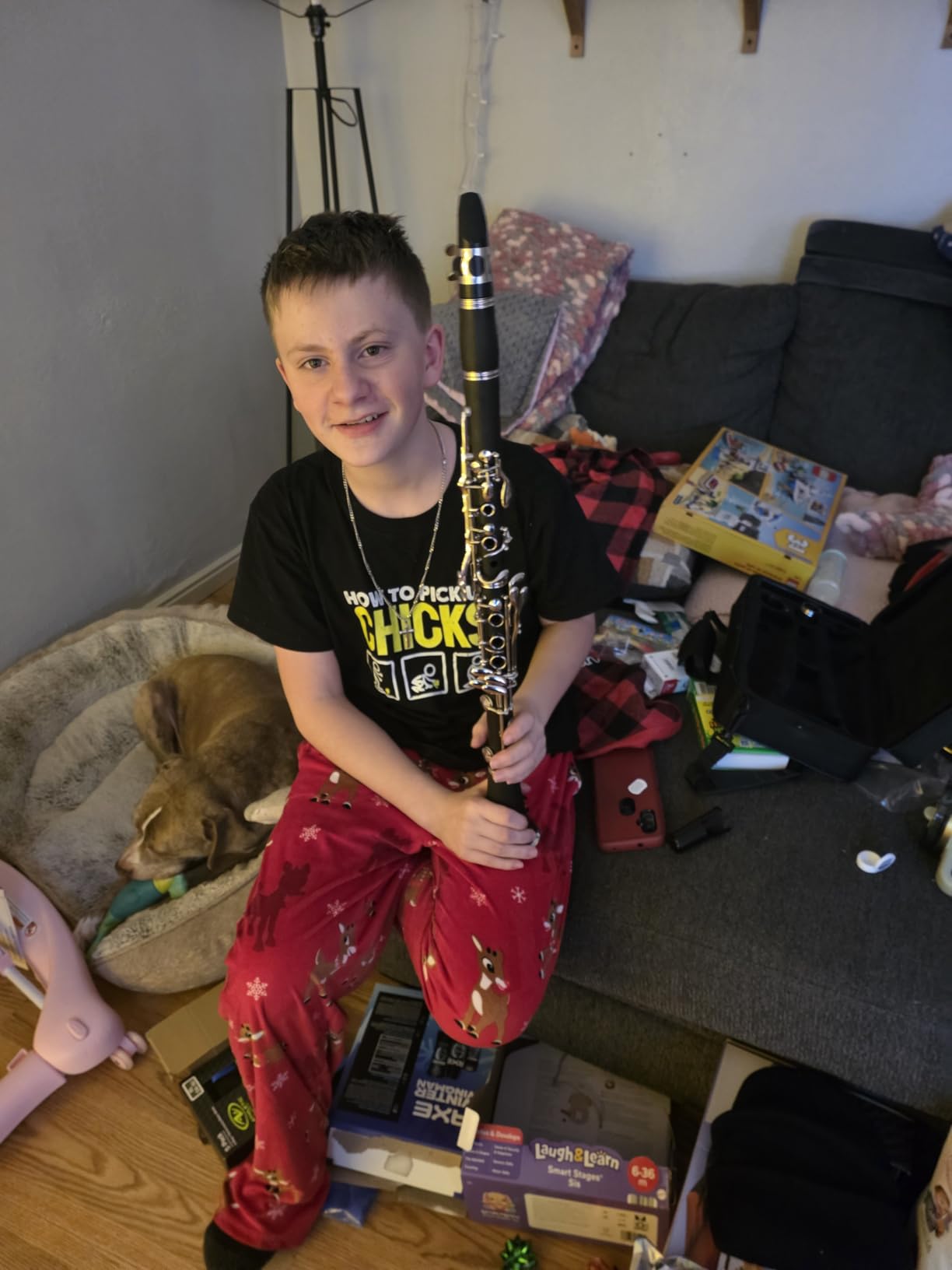SONICAKE B Flat Clarinet for Beginner & Student, Nickel-plated Bb Ebonite Clarinet 2 Barrels, Reeds with Cleaning Kit, White Gloves and Hard Case, Black, QCR-01 customer photo 1