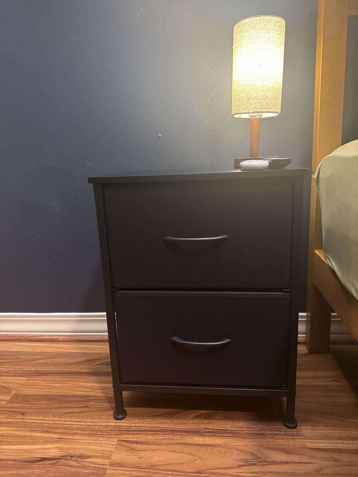 SONGMICS BELLAH Collection - Night Stand with 2 Drawers, Bedside Table, Side End Table, Nightstand for Bedroom, Modern, Ink Black and Ebony Black customer photo 1
