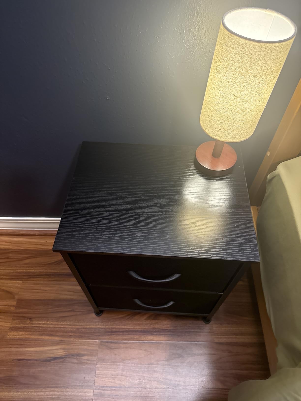 SONGMICS BELLAH Collection - Night Stand with 2 Drawers, Bedside Table, Side End Table, Nightstand for Bedroom, Modern, Ink Black and Ebony Black customer photo 2
