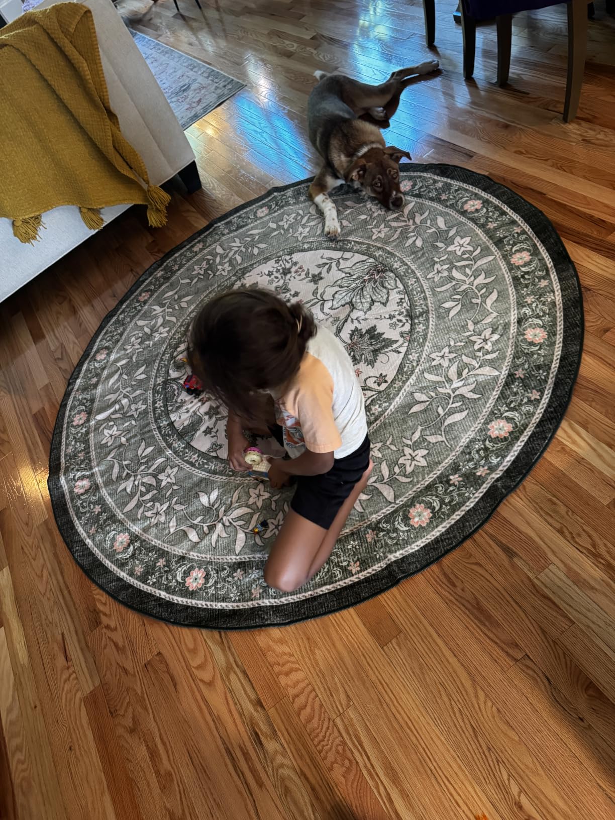 GarveeHome Provence 8x10 Area Rugs for Living Room, Botanical Grove Sage Green Cottagecore Washable Rug for Bedroom Dining Nursery Low-Pile Vintage Large Carpet customer photo 1