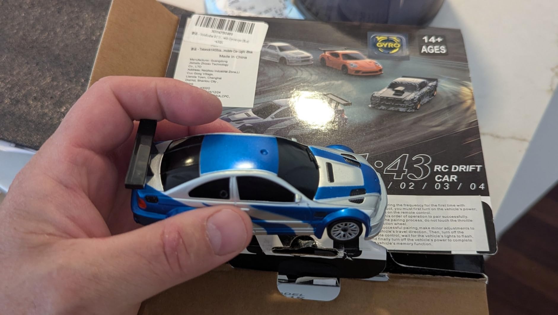 2026 Upgrade 1/43 Mini RC Drift Car with Gyroscope, 4WD RTR | Gyro Mini Drift RC Car, 1/43 RC Drift Car Toys for Kids Ages 8-14, Birthday Gifts for Boys Girls, 2 Tire Sets, 8 Cones customer photo 1