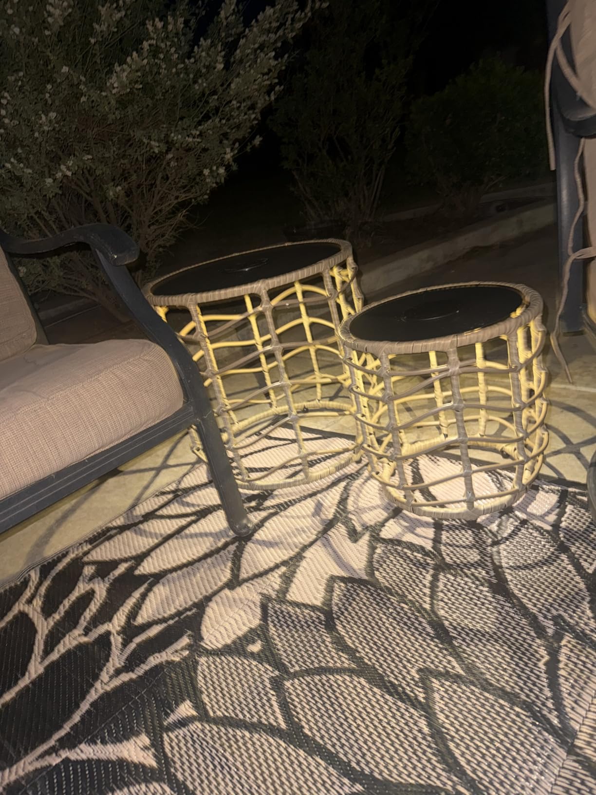 Boho Solar Outdoor Side Table with Built-in Lights Set of 2 customer photo 1
