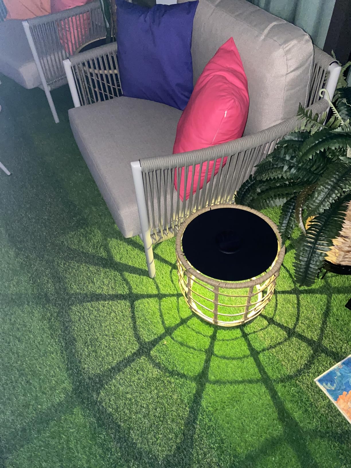 Boho Solar Outdoor Side Table with Built-in Lights Set of 2 customer photo 2