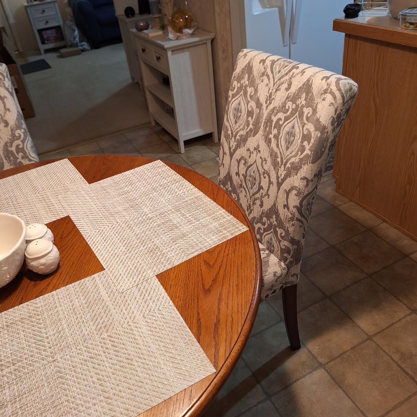 COLAMY Upholstered Dining Chairs Set of 4, Beige | Linen Beige Kitchen Room Chairs with High Back, Dining Room Chairs for Round Kitchen Table or Small Dining Room customer photo 1