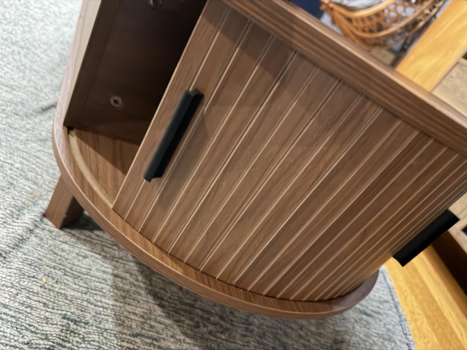 Oval Lift Top Coffee Table with Storage, 47.2