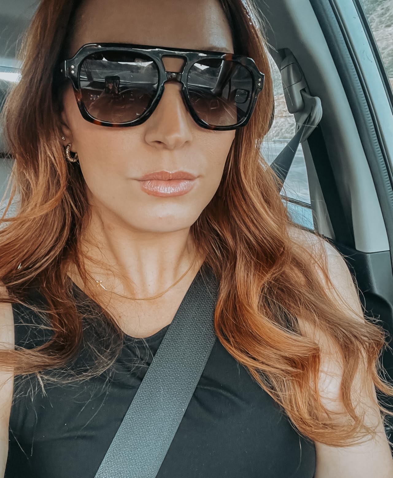SOJOS Retro Thick Polarized Aviator Sunglasses for Women Men, Large Trendy Bold Square Pilot Shades SJ2385 customer photo 2