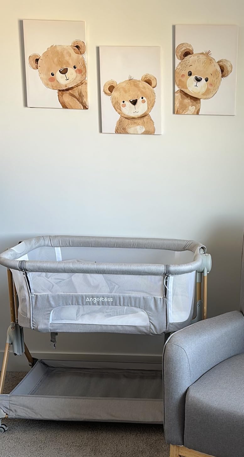 ANGELBLISS Baby Bassinet, 3-in-1 Bedside Sleeper, One-Click Foldable Crib | Adjustable Height, Full-Mesh Sides, Zip-Down Access, Storage Basket, Mattress, Carry Bag, Tool-Free Setup & Easy Storage customer photo 1