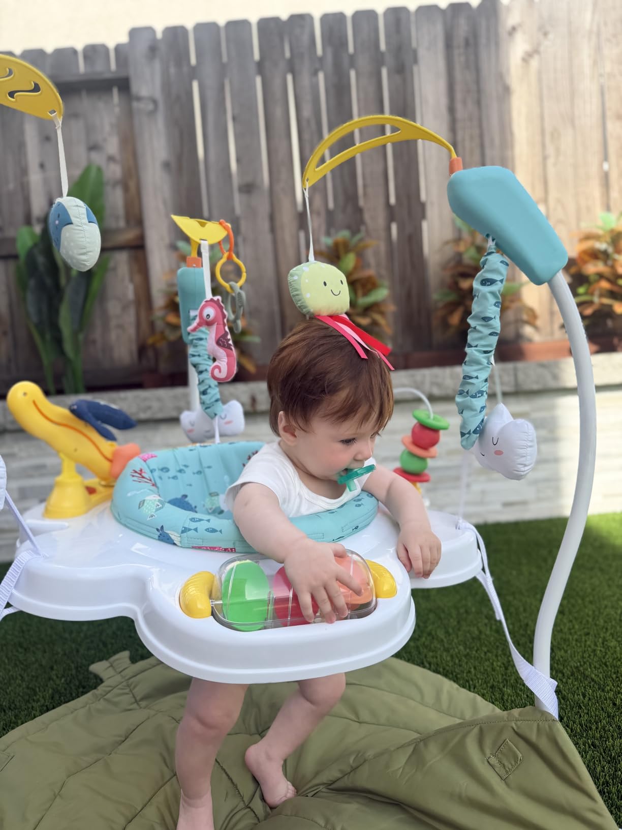 BABY JOY Baby Jumpers and Bouncers, Infant Activity Center with Music Lights Sounds, 360° Rotating Seat and 3 Adjustable Heights, Baby Play and Learning Center for 6-12 Months customer photo 2