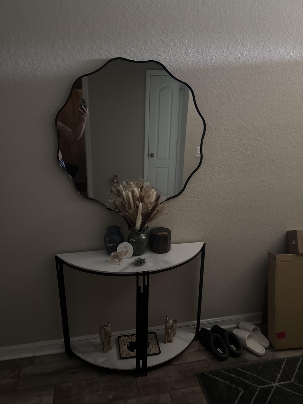 VooBang Black Scalloped Large Circle Mirror, 42