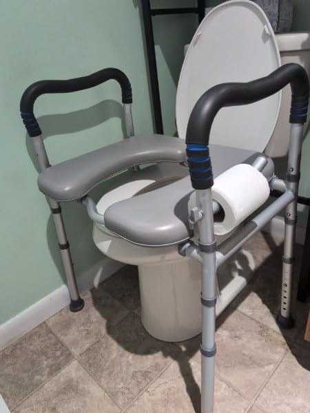 Raised Toilet Seat with Handles for Elderly, 500 lbs Capacity | Adjustable Height & Width, Toilet Seat Risers for Seniors, Handicap & Pregnancy Bathroom Safety, Fits Any Toilet customer photo 1