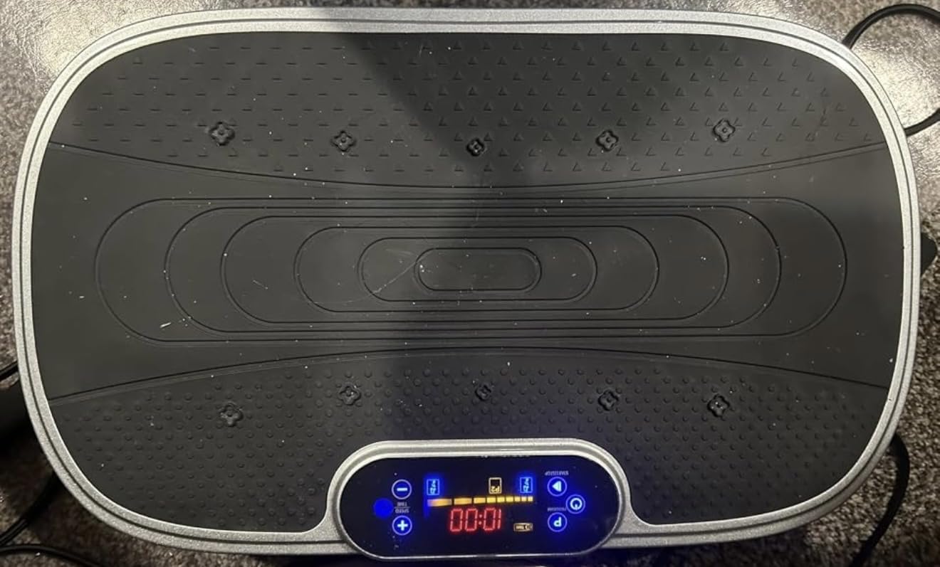 Renoj Vibration Plate Exercise Machine, 3D Whole Body Vibration Platform for Lymphatic Drainage and Muscle Recovery, 455-lb Capacity Fitness Machine with Bluetooth Speaker and LED Display for Home Gym customer photo 2