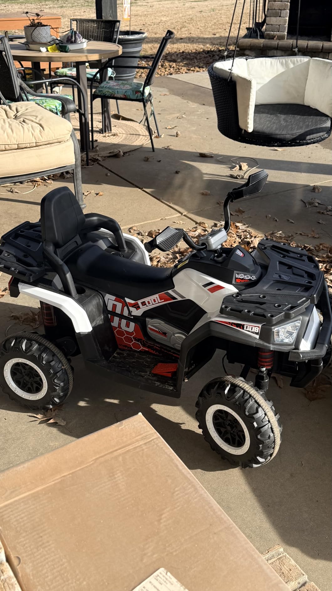 24V Ride On Car for Kids with Remote Control, 4X4 Kids ATV 4 Wheeler w/800W Motor, Battery Powered Electric Vehicle Quad w/Beverage Port, Kneepads, Gift Flower, Spring Suspension, Bluetooth customer photo 1