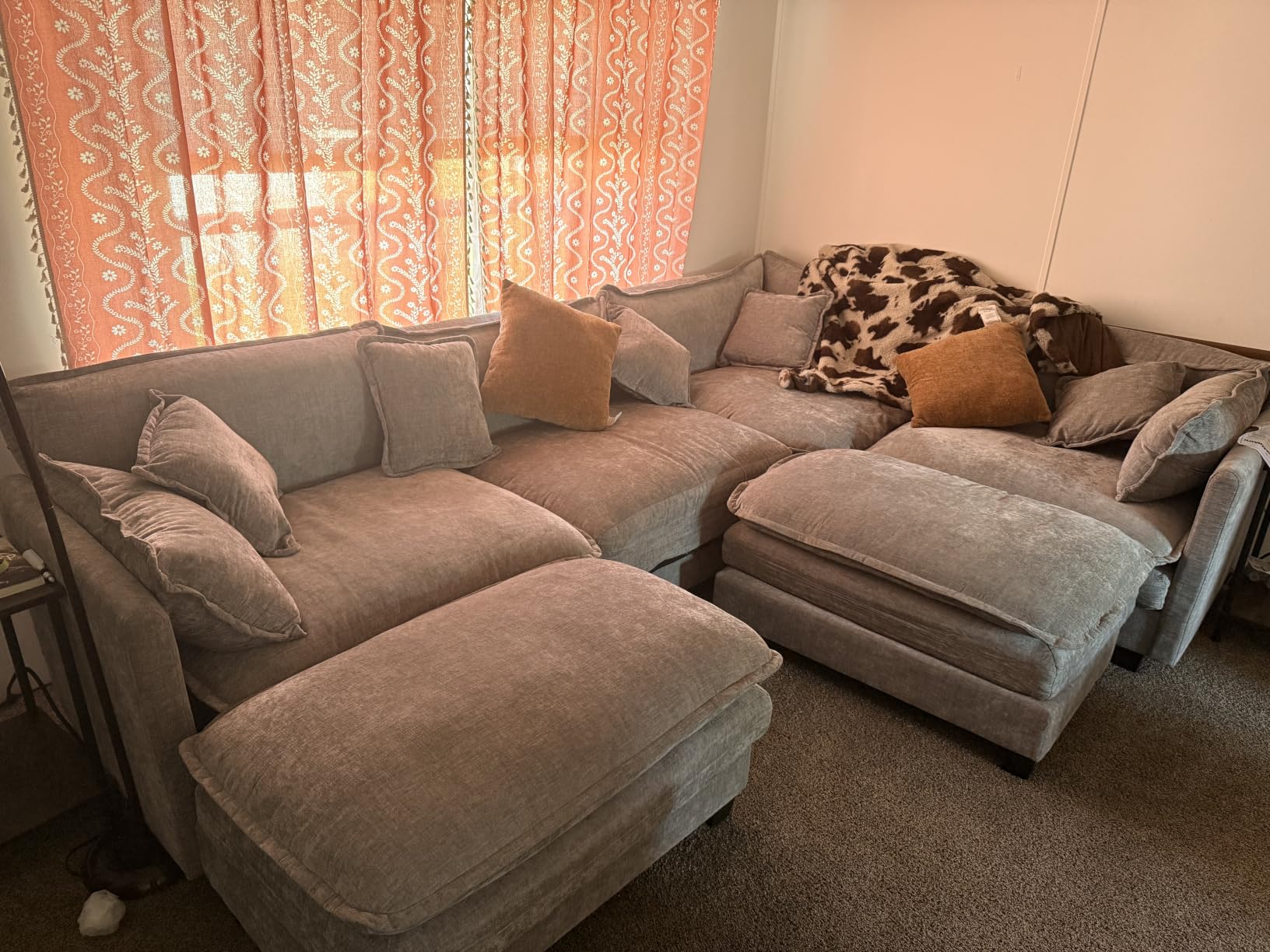 Hanherry Modular Sectional Sofa, Cloud Couch for Living Room, Modern Deep Seat Sofa Chenille Fabric Comfy Couches with Throw Pillows & Movable Ottoman for Apartment customer photo 2