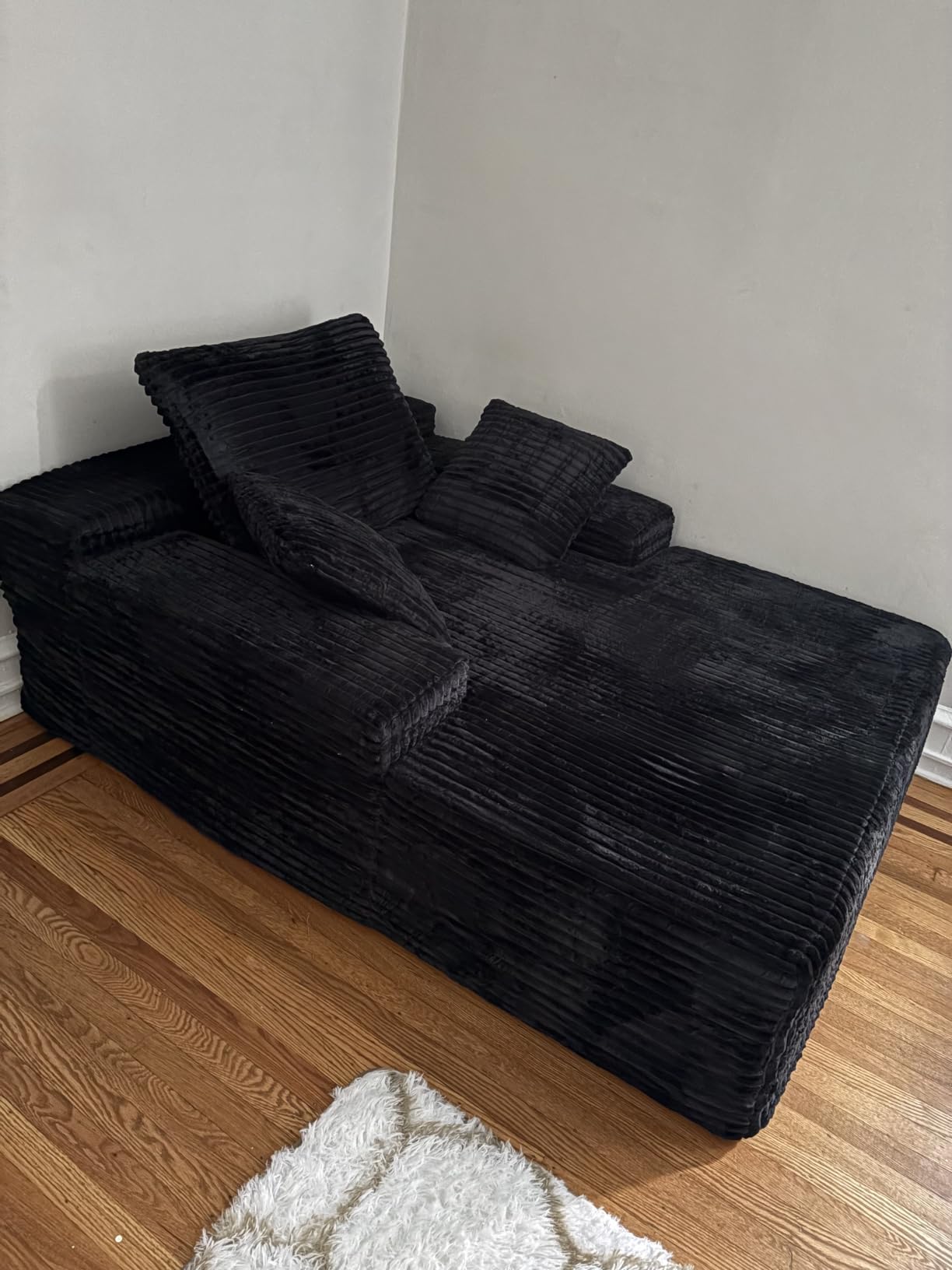 67 Inch Chaise Lounge Chair Indoor, Oversized Upholstered Boneless Sofa Bed, Corduroy Deep Seat Sleeper Couch Reading Chairs, Comfy Cloud Sofas Couches for Living Room customer photo 1