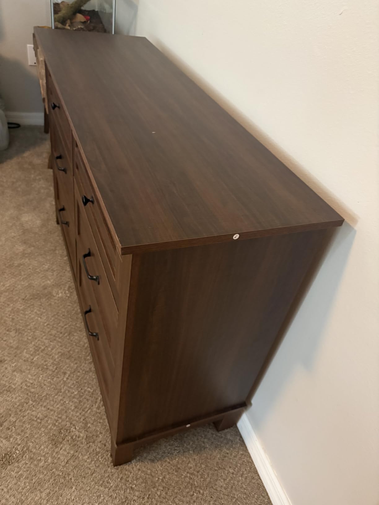 GarveeHome 5 Dresser for Bedroom, 41.3 in Tall Vertical Drawer Dresser with Large Storage, Freestanding Wooden Closet Chest, Walnut customer photo 2