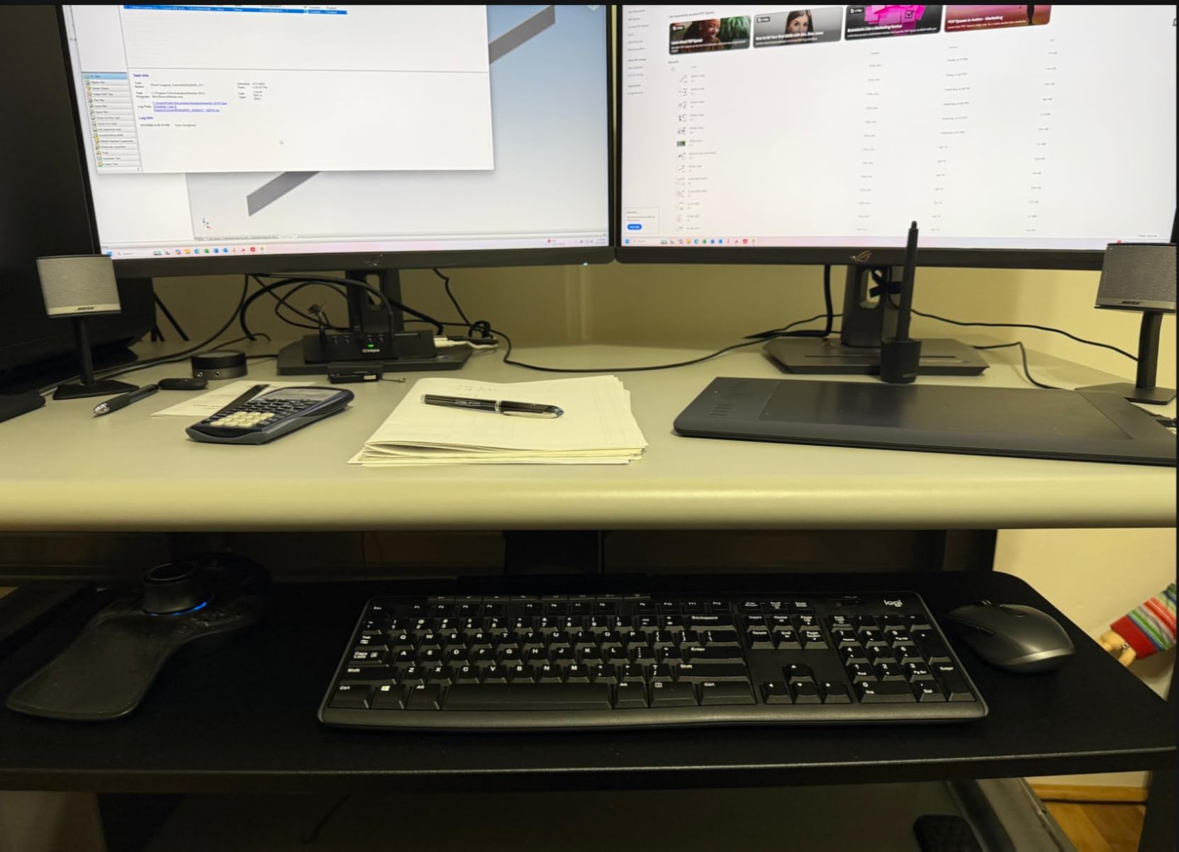 VIVO Premium Adjustable 34 x 11 inch Computer Keyboard and Mouse Platform Tray, Ergonomic Under Table Desk Mount Drawer with Padding, Black, MOUNT-KB34P-B customer photo 2
