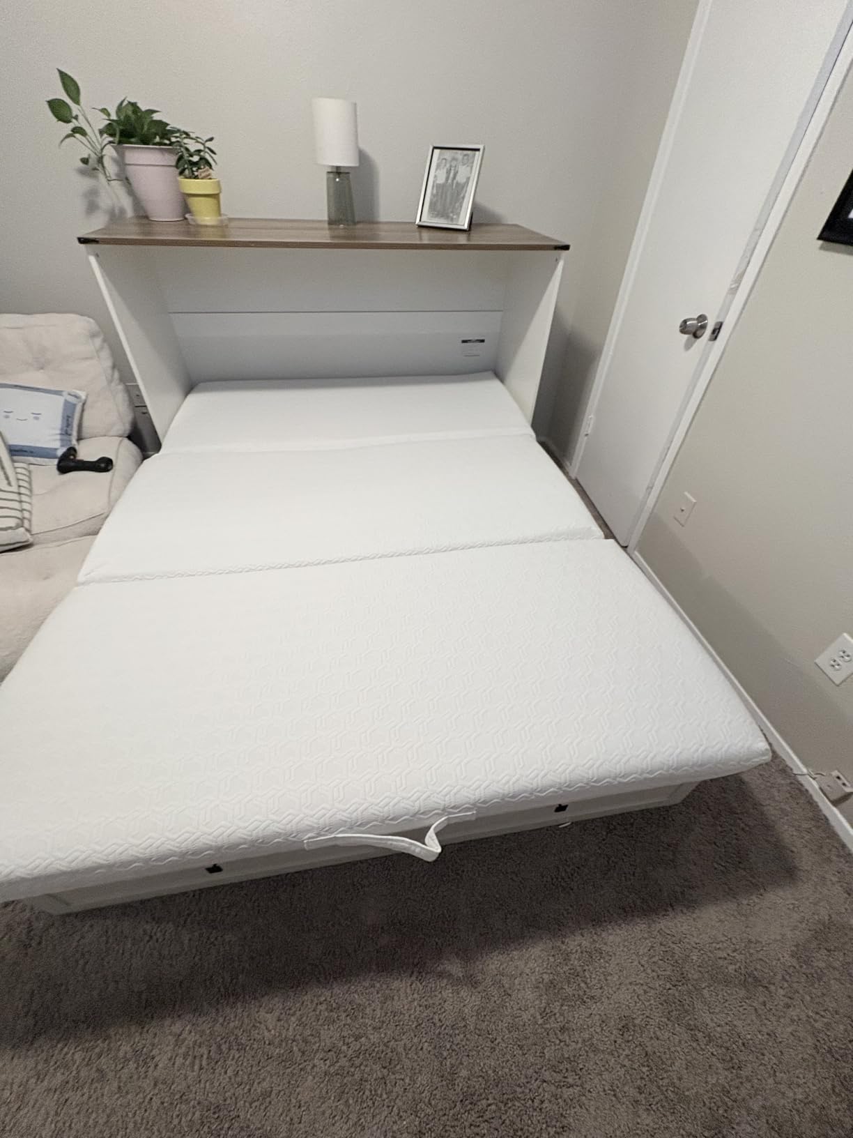 Queen White Murphy Bed with 6