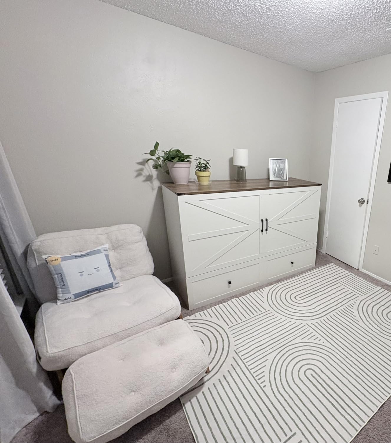 Queen White Murphy Bed with 6