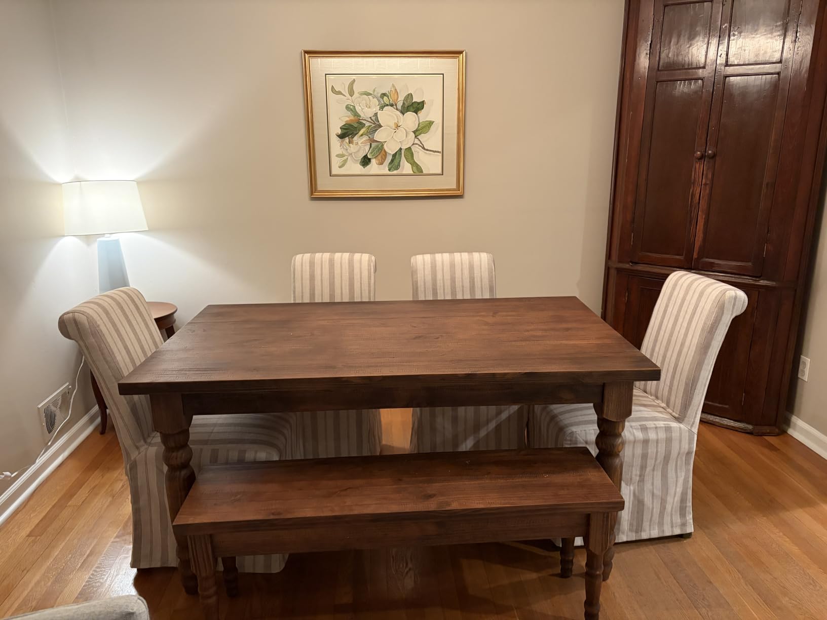 chairus Slipcovered Parsons Dining Chairs Set of 4, Upholstered Dining Room Chairs with Washable Linen Cover & High Back, Modern Farmhouse Wooden Side Kitchen Chairs, Cream White customer photo 1
