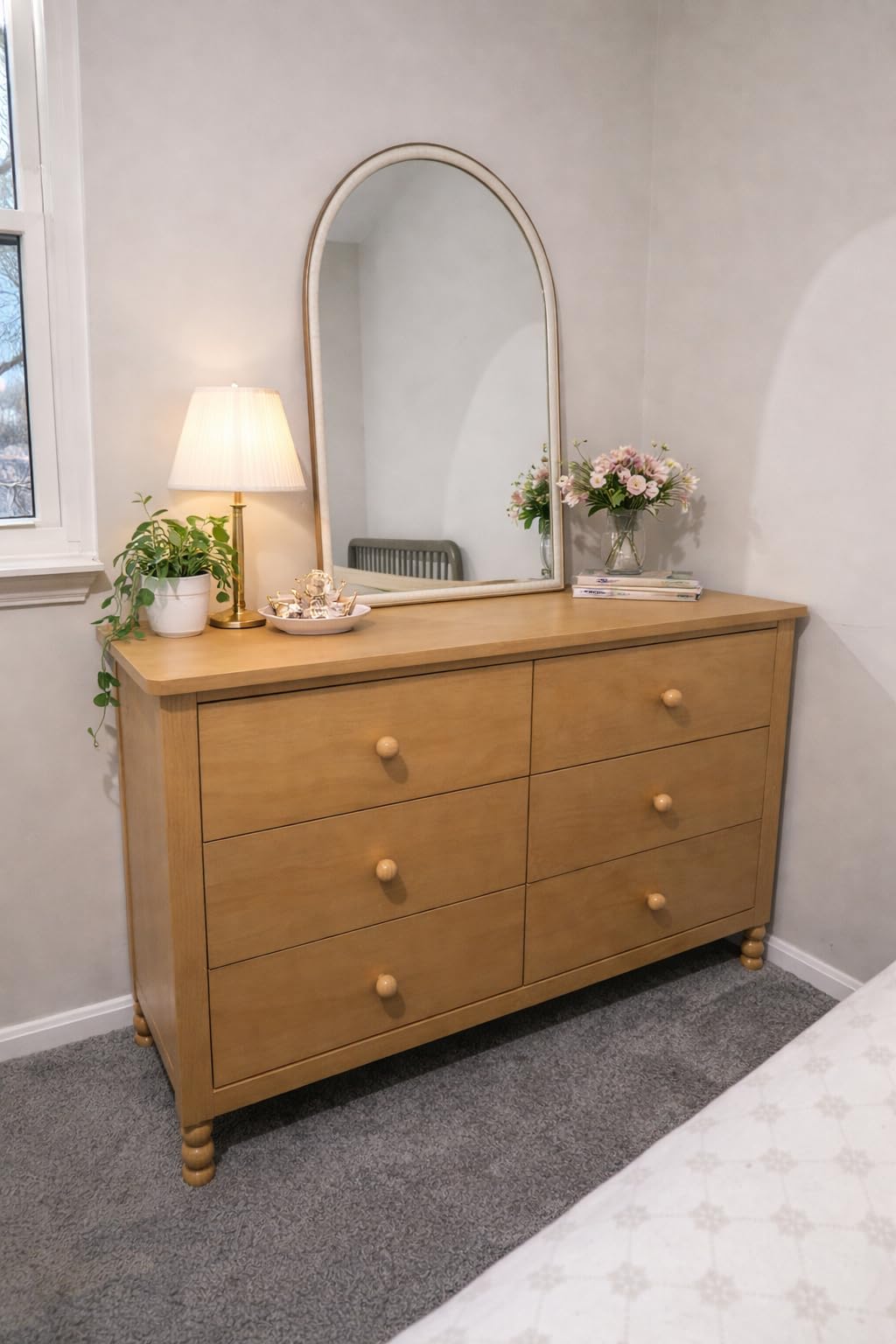Storkcraft Rio 6 Drawer Dresser, Frosted Oat | GREENGUARD Gold Certified, Wood Dresser for Kids Bedroom, Kids & Nursery Storage Chest, Safety Interlocking Drawers, Nursery customer photo 1