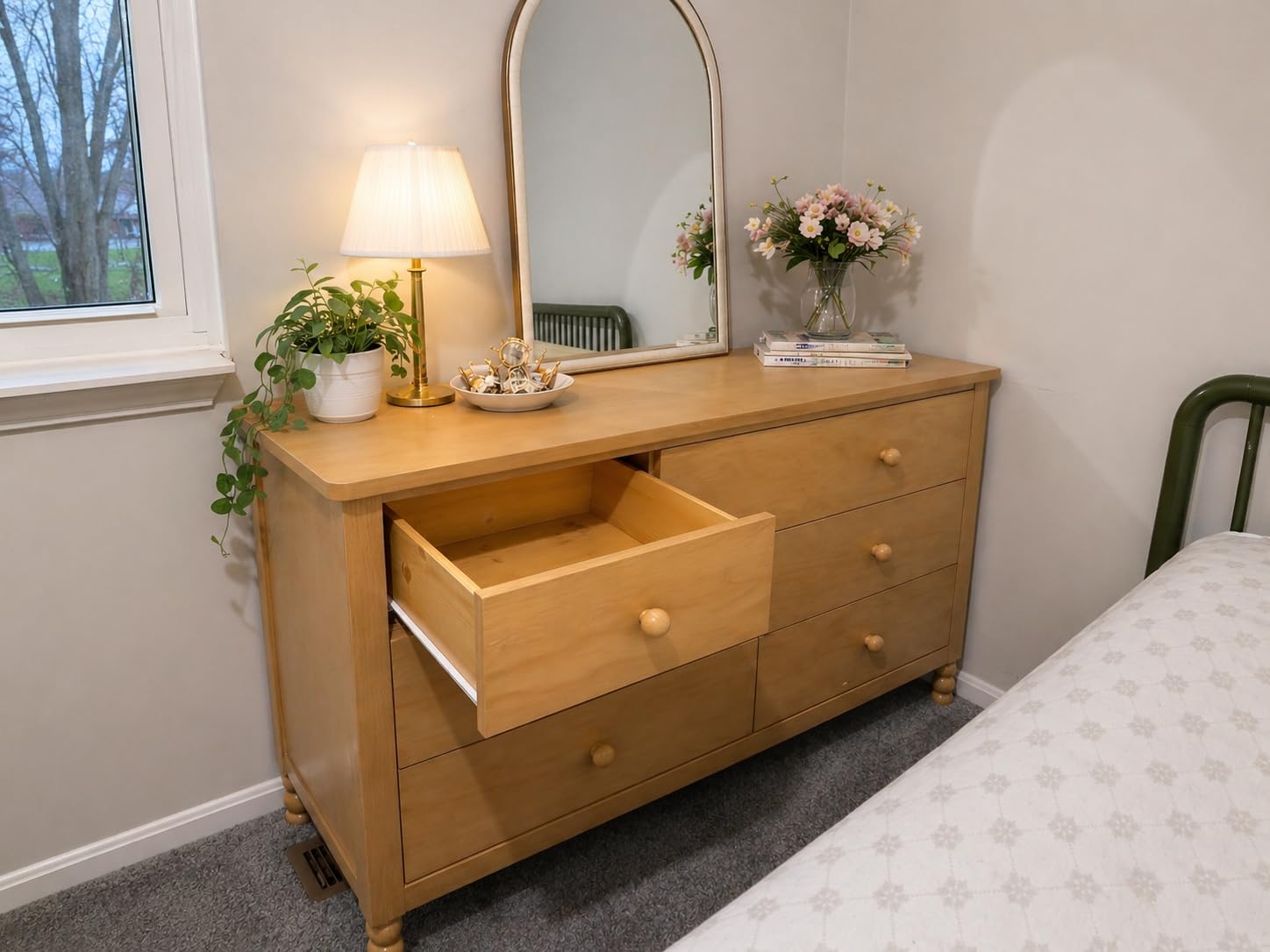 Storkcraft Rio 6 Drawer Dresser, Frosted Oat | GREENGUARD Gold Certified, Wood Dresser for Kids Bedroom, Kids & Nursery Storage Chest, Safety Interlocking Drawers, Nursery customer photo 2