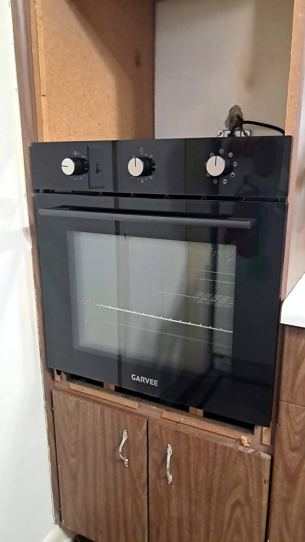 Garvee 24 Inch Built-in Electric Wall Oven, Single Convection Oven 2.5 Cu.Ft with 8 Cooking Functions, 3000W Power, Mechanical Knob Control, Black customer photo 2