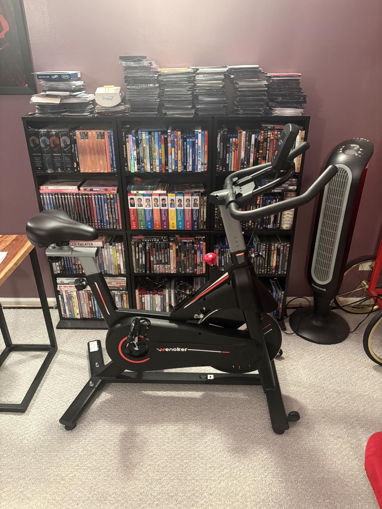 Wenoker Exercise Bike, Indoor Spin Bike with Adjustable Resistance Bluetooth Fitness App, 350 LBS Heavy Duty Frame, Smooth Quiet Belt Drive, Adjustable Handlebars & Seat with Transport Wheels customer photo 1