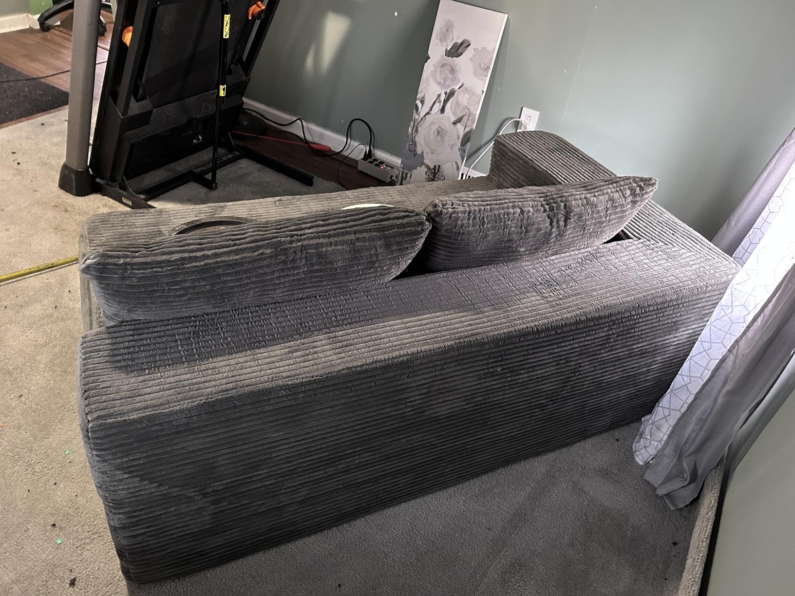 Mangodan Cloud Sectional Couch, Boneless Sofa for Living Room, Fluffy Comfy Couch with Deep Seat, Modular Sectional Sofa with L-Shaped Chaise, No Assembly Required, Dark Grey customer photo 1