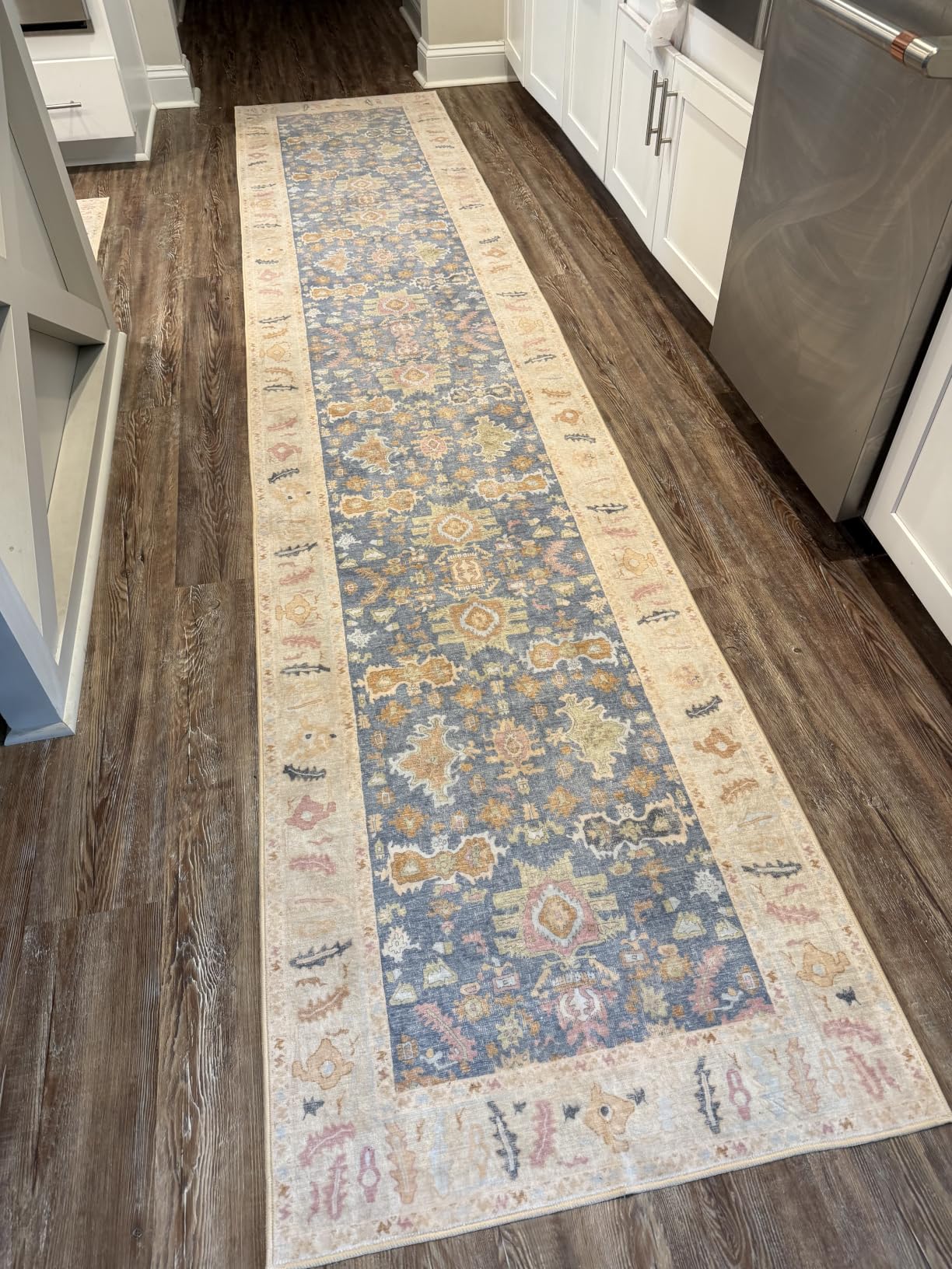 Kuden 8x10 Large Area Rug, Machine Washable Area Rug with Non-Slip Backing, Vintage Style, Soft, Easy Clean, Low Pile Rug for Living Room, Bedroom, Dining Room customer photo 2