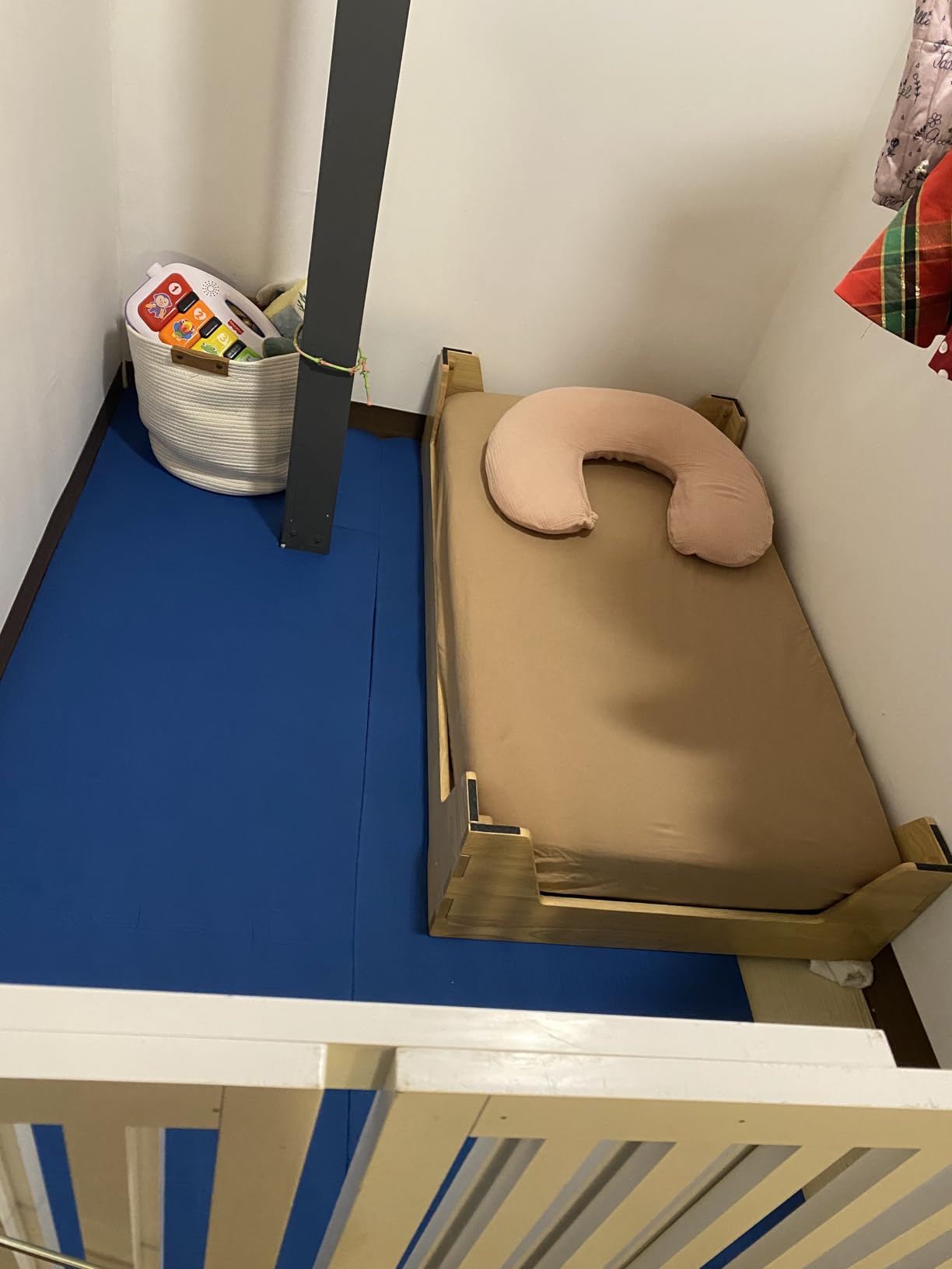 Little Seeds Maverick Montessori Toddler Floor Bed with 2 Heights, Natural Wood Grain customer photo 1